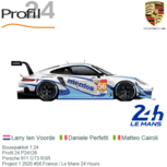 Bouwpakket 1:24 | Profil 24 P24126 | Porsche 911 GT3 RSR | Project 1 2020 #56 France / Le Mans 24 Hours Bouwpakket 1:24 | Profil 24 P24126 | Porsche 911 GT3 RSR | Project 1 2020 #56 France / Le Mans 24 Hours