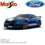 Modelauto 1:18 | Maisto 31388B | Ford Mustang Shelby Kona Blue / White 2020 Modelauto 1:18 | Maisto 31388B | Ford Mustang Shelby Kona Blue / White 2020