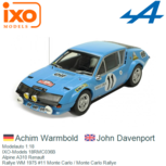 Modelauto 1:18 | IXO-Models 18RMC036B | Alpine A310 Renault | Rallye WM 1975 #11 Monte Carlo / Monte Carlo Rallye Modelauto 1:18 | IXO-Models 18RMC036B | Alpine A310 Renault | Rallye WM 1975 #11 Monte Carlo / Monte Carlo Rallye