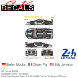 1:24 | SK Decals 24095 | Decalset Ford GT Ecoboost | Ford Chip Ganassi Team UK 2019 #66 France / Le Mans 24 Hours 1:24 | SK Decals 24095 | Decalset Ford GT Ecoboost | Ford Chip Ganassi Team UK 2019 #66 France / Le Mans 24 Hours