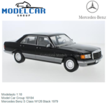 Modelauto 1:18 | Model Car Group 18184 | Mercedes Benz S Class W126 Black 1979 Modelauto 1:18 | Model Car Group 18184 | Mercedes Benz S Class W126 Black 1979