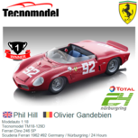 Modelauto 1:18 | Tecnomodel TM18-129D | Ferrari Dino 246 SP | Scuderia Ferrari 1962 #92 Germany / Nürburgring / 24 Hours Modelauto 1:18 | Tecnomodel TM18-129D | Ferrari Dino 246 SP | Scuderia Ferrari 1962 #92 Germany / Nürburgring / 24 Hours