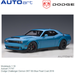 Modelauto 1:18 | Autoart 71747 | Dodge Challenger Demon SRT B5 Blue Pearl Coat 2018 Modelauto 1:18 | Autoart 71747 | Dodge Challenger Demon SRT B5 Blue Pearl Coat 2018