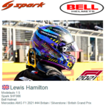 Modelauto 1:5 | Spark 5HF066 | Bell Helmet | Mercedes AMG F1 2021 #44 Britain / Silverstone / British Grand Prix Modelauto 1:5 | Spark 5HF066 | Bell Helmet | Mercedes AMG F1 2021 #44 Britain / Silverstone / British Grand Prix