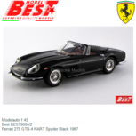 Modelauto 1:43 | Best BEST9005/2 | Ferrari 275 GTB-4 NART Spyder Black 1967 Modelauto 1:43 | Best BEST9005/2 | Ferrari 275 GTB-4 NART Spyder Black 1967