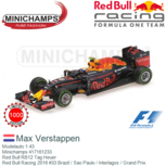 Modelauto 1:43 | Minichamps 417161233 | Red Bull RB12 Tag Heuer | Red Bull Racing 2016 #33 Brazil / Sao Paulo / Interlagos / Grand Prix Modelauto 1:43 | Minichamps 417161233 | Red Bull RB12 Tag Heuer | Red Bull Racing 2016 #33 Brazil / Sao Paulo / Interlagos / Grand Prix
