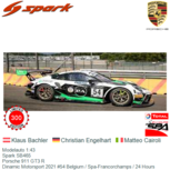 Modelauto 1:43 | Spark SB465 | Porsche 911 GT3 R | Dinamic Motorsport 2021 #54 Belgium / Spa-Francorchamps / 24 Hours Modelauto 1:43 | Spark SB465 | Porsche 911 GT3 R | Dinamic Motorsport 2021 #54 Belgium / Spa-Francorchamps / 24 Hours