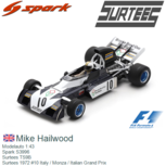 Modelauto 1:43 | Spark S3996 | Surtees TS9B | Surtees 1972 #10 Italy / Monza / Italian Grand Prix Modelauto 1:43 | Spark S3996 | Surtees TS9B | Surtees 1972 #10 Italy / Monza / Italian Grand Prix