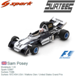 Modelauto 1:43 | Spark S3997 | Surtees TS9B | Surtees 1972 #34 USA / Watkins Glen / United States Grand Prix Modelauto 1:43 | Spark S3997 | Surtees TS9B | Surtees 1972 #34 USA / Watkins Glen / United States Grand Prix