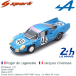 Modelauto 1:43 | Spark S5689 | Alpine A210 | Ecurie Savin-Calberson 1967 #48 France / Le Mans 24 Hours Modelauto 1:43 | Spark S5689 | Alpine A210 | Ecurie Savin-Calberson 1967 #48 France / Le Mans 24 Hours