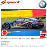 Modelauto 1:43 | Spark SB470 | BMW M6 GT3 | Walkenhorst Motorsport 2021 #34 Belgium / Spa-Francorchamps / 24 Hours Modelauto 1:43 | Spark SB470 | BMW M6 GT3 | Walkenhorst Motorsport 2021 #34 Belgium / Spa-Francorchamps / 24 Hours