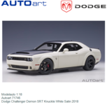 Modelauto 1:18 | Autoart 71746 | Dodge Challenger Demon SRT Knuckle White Satin 2018 Modelauto 1:18 | Autoart 71746 | Dodge Challenger Demon SRT Knuckle White Satin 2018
