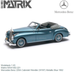 Modelauto 1:43 | Matrix MX41302-221 | Mercedes Benz 220A Cabriolet Wendler (W187) Metallic Blue 1952 Modelauto 1:43 | Matrix MX41302-221 | Mercedes Benz 220A Cabriolet Wendler (W187) Metallic Blue 1952