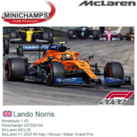 Modelauto 1:43 | Minichamps 537205104 | McLaren MCL35 | McLaren F1 2020 #4 Italy / Monza / Italian Grand Prix Modelauto 1:43 | Minichamps 537205104 | McLaren MCL35 | McLaren F1 2020 #4 Italy / Monza / Italian Grand Prix