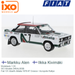 Modelauto 1:24 | IXO-Models 24RAL003B | Fiat 131 Abarth Alitalia 1978 #7 Greece / Acropolis Rallye Modelauto 1:24 | IXO-Models 24RAL003B | Fiat 131 Abarth Alitalia 1978 #7 Greece / Acropolis Rallye