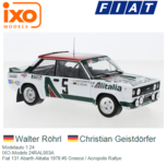 Modelauto 1:24 | IXO-Models 24RAL003A | Fiat 131 Abarth Alitalia 1978 #5 Greece / Acropolis Rallye Modelauto 1:24 | IXO-Models 24RAL003A | Fiat 131 Abarth Alitalia 1978 #5 Greece / Acropolis Rallye