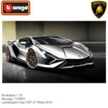 Modelauto 1:18 | Bburago 11046W | Lamborghini Sian FKP 37 White 2019 Modelauto 1:18 | Bburago 11046W | Lamborghini Sian FKP 37 White 2019
