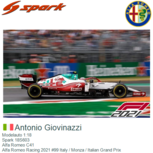 Modelauto 1:18 | Spark 18S603 | Alfa Romeo C41 | Alfa Romeo Racing 2021 #99 Italy / Monza / Italian Grand Prix Modelauto 1:18 | Spark 18S603 | Alfa Romeo C41 | Alfa Romeo Racing 2021 #99 Italy / Monza / Italian Grand Prix