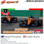 Modelauto 1:43 | Spark S7694 | McLaren MCL35M 2 car set | McLaren F1 2021 Italy / Monza / Italian Grand Prix Modelauto 1:43 | Spark S7694 | McLaren MCL35M 2 car set | McLaren F1 2021 Italy / Monza / Italian Grand Prix