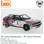 Modelauto 1:18 | IXO-Models 18RMC064C.20 | Lancia Delta Integrale 16V WRC | Lancia Martini 1990 #6 Portugal / Rally Portugal Modelauto 1:18 | IXO-Models 18RMC064C.20 | Lancia Delta Integrale 16V WRC | Lancia Martini 1990 #6 Portugal / Rally Portugal