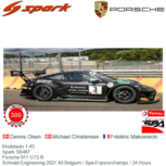 Modelauto 1:43 | Spark SB467 | Porsche 911 GT3 R | Schnabl Engineering 2021 #3 Belgium / Spa-Francorchamps / 24 Hours Modelauto 1:43 | Spark SB467 | Porsche 911 GT3 R | Schnabl Engineering 2021 #3 Belgium / Spa-Francorchamps / 24 Hours