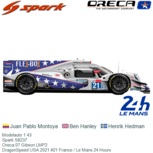 Modelauto 1:43 | Spark S8237 | Oreca 07 Gibson LMP2 | DragonSpeed USA 2021 #21 France / Le Mans 24 Hours Modelauto 1:43 | Spark S8237 | Oreca 07 Gibson LMP2 | DragonSpeed USA 2021 #21 France / Le Mans 24 Hours