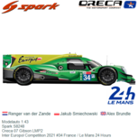 Modelauto 1:43 | Spark S8248 | Oreca 07 Gibson LMP2 | Inter Europol Competition 2021 #34 France / Le Mans 24 Hours Modelauto 1:43 | Spark S8248 | Oreca 07 Gibson LMP2 | Inter Europol Competition 2021 #34 France / Le Mans 24 Hours