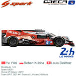 Modelauto 1:43 | Spark S8251 | Oreca 07 Gibson LMP2 | Team WRT 2021 #41 France / Le Mans 24 Hours Modelauto 1:43 | Spark S8251 | Oreca 07 Gibson LMP2 | Team WRT 2021 #41 France / Le Mans 24 Hours