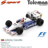 Modelauto 1:43 | Spark S2779 | Toleman TG184 | Toleman 1984 #20 Monte Carlo / Monaco Grand Pri Modelauto 1:43 | Spark S2779 | Toleman TG184 | Toleman 1984 #20 Monte Carlo / Monaco Grand Pri