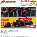 Modelauto 1:43 | Spark S7666 | Red Bull RB16B | Red Bull Racing 2021 #33 Imola / Emilia Romagna Grand Prix Modelauto 1:43 | Spark S7666 | Red Bull RB16B | Red Bull Racing 2021 #33 Imola / Emilia Romagna Grand Prix