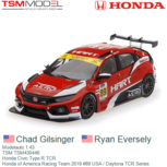 Modelauto 1:43 | TSM TSM430446 | Honda Civic Type R TCR | Honda of America Racing Team 2019 #89 USA / Daytona TCR Series Modelauto 1:43 | TSM TSM430446 | Honda Civic Type R TCR | Honda of America Racing Team 2019 #89 USA / Daytona TCR Series