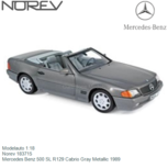 Modelauto 1:18 | Norev 183715 | Mercedes Benz 500 SL R129 Cabrio Gray Metallic 1989 Modelauto 1:18 | Norev 183715 | Mercedes Benz 500 SL R129 Cabrio Gray Metallic 1989