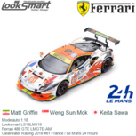Modelauto 1:18 | Looksmart LS18LM016 | Ferrari 488 GTE LMGTE-AM | Clearwater Racing 2018 #61 France / Le Mans 24 Hours Modelauto 1:18 | Looksmart LS18LM016 | Ferrari 488 GTE LMGTE-AM | Clearwater Racing 2018 #61 France / Le Mans 24 Hours