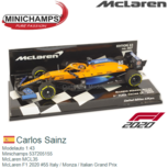 Modelauto 1:43 | Minichamps 537205155 | McLaren MCL35 | McLaren F1 2020 #55 Italy / Monza / Italian Grand Prix Modelauto 1:43 | Minichamps 537205155 | McLaren MCL35 | McLaren F1 2020 #55 Italy / Monza / Italian Grand Prix