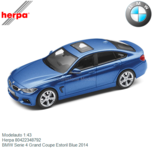 Modelauto 1:43 | Herpa 80422348792 | BMW Serie 4 Grand Coupe Estoril Blue 2014 Modelauto 1:43 | Herpa 80422348792 | BMW Serie 4 Grand Coupe Estoril Blue 2014