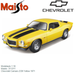 Modelauto 1:18 | Maisto 31131Y | Chevrolet Camaro Z/28 Yellow 1971 Modelauto 1:18 | Maisto 31131Y | Chevrolet Camaro Z/28 Yellow 1971