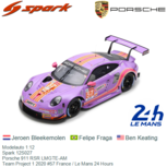 Modelauto 1:12 | Spark 12S027 | Porsche 911 RSR LMGTE-AM | Team Project 1 2020 #57 France / Le Mans 24 Hours Modelauto 1:12 | Spark 12S027 | Porsche 911 RSR LMGTE-AM | Team Project 1 2020 #57 France / Le Mans 24 Hours