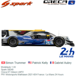 Modelauto 1:43 | Spark S8240 | Oreca 07 Gibson LMP2 | PR1 Motorsports Mathiasen 2021 #24 France / Le Mans 24 Hours Modelauto 1:43 | Spark S8240 | Oreca 07 Gibson LMP2 | PR1 Motorsports Mathiasen 2021 #24 France / Le Mans 24 Hours