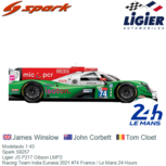 Modelauto 1:43 | Spark S8257 | Ligier JS P217 Gibson LMP2 | Racing Team India Eurasia 2021 #74 France / Le Mans 24 Hours Modelauto 1:43 | Spark S8257 | Ligier JS P217 Gibson LMP2 | Racing Team India Eurasia 2021 #74 France / Le Mans 24 Hours