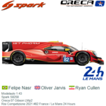 Modelauto 1:43 | Spark S8258 | Oreca 07 Gibson LMp2 | Risi Competizione 2021 #82 France / Le Mans 24 Hours Modelauto 1:43 | Spark S8258 | Oreca 07 Gibson LMp2 | Risi Competizione 2021 #82 France / Le Mans 24 Hours