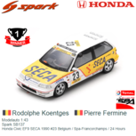 Modelauto 1:43 | Spark SB137 | Honda Civic EF9 SECA 1990 #23 Belgium / Spa-Francorchamps / 24 Hours Modelauto 1:43 | Spark SB137 | Honda Civic EF9 SECA 1990 #23 Belgium / Spa-Francorchamps / 24 Hours