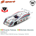 Modelauto 1:43 | Spark SG516 | Lancia LC1 Marini 1982 #50 Germany / Nürburgring / 1000 KM Modelauto 1:43 | Spark SG516 | Lancia LC1 Marini 1982 #50 Germany / Nürburgring / 1000 KM