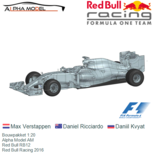 Bouwpakket 1:20 | Alpha Model AM | Red Bull RB12 | Red Bull Racing 2016 Bouwpakket 1:20 | Alpha Model AM | Red Bull RB12 | Red Bull Racing 2016