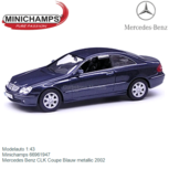 Modelauto 1:43 | Minichamps 66961947 | Mercedes Benz CLK Coupe Blauw metallic 2002 Modelauto 1:43 | Minichamps 66961947 | Mercedes Benz CLK Coupe Blauw metallic 2002