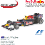 Modelauto 1:43 | Minichamps 410100006 | Red Bull RB6 Renault | Red Bull Racing 2010 #6 Modelauto 1:43 | Minichamps 410100006 | Red Bull RB6 Renault | Red Bull Racing 2010 #6