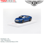 Modelauto 1:43 | TSM TSM430376 | Bentley Continental Blauw 2018 Modelauto 1:43 | TSM TSM430376 | Bentley Continental Blauw 2018