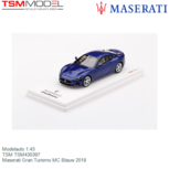 Modelauto 1:43 | TSM TSM430397 | Maserati Gran Turismo MC Blauw 2018 Modelauto 1:43 | TSM TSM430397 | Maserati Gran Turismo MC Blauw 2018