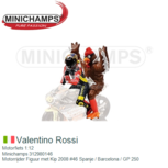 Motorfiets 1:12 | Minichamps 312980146 | Motorrijder Figuur met Kip 2008 #46 Spanje / Barcelona / GP 250 Motorfiets 1:12 | Minichamps 312980146 | Motorrijder Figuur met Kip 2008 #46 Spanje / Barcelona / GP 250