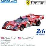 Bouwpakket 1:43 | Tameo MTG006 | Ferrari 512M | David Piper Autorace 1971 #16 France / Le Mans 24 Hours Bouwpakket 1:43 | Tameo MTG006 | Ferrari 512M | David Piper Autorace 1971 #16 France / Le Mans 24 Hours
