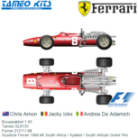 Bouwpakket 1:43 | Tameo SLK131 | Ferrari 212 F1-68 | Scuderia Ferrari 1968 #9 South Africa / Kyalami / South African Grand Pirx Bouwpakket 1:43 | Tameo SLK131 | Ferrari 212 F1-68 | Scuderia Ferrari 1968 #9 South Africa / Kyalami / South African Grand Pirx